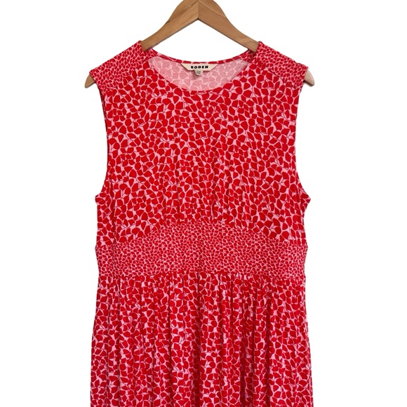 Boden Thea Sleeveless Midi Dress Red Pink Floral 12 - Picture 3 of 9